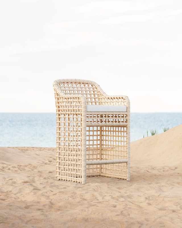 Kiawah Bar Stool & Polar Cushion